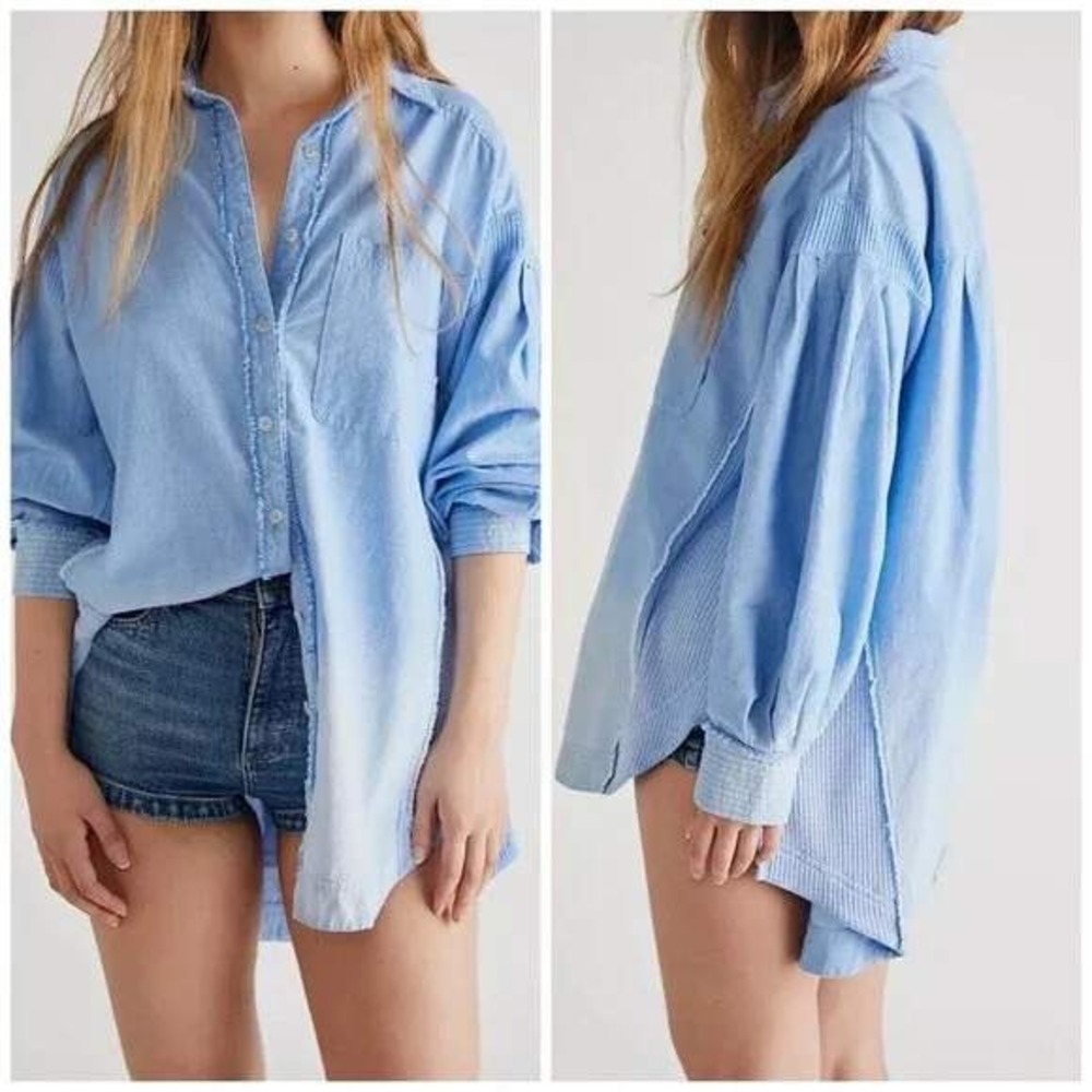 We the Free Cool N Clean Shirt Oversized Shirt Garment Dyed Size‎ Medium - Picture 3 of 16